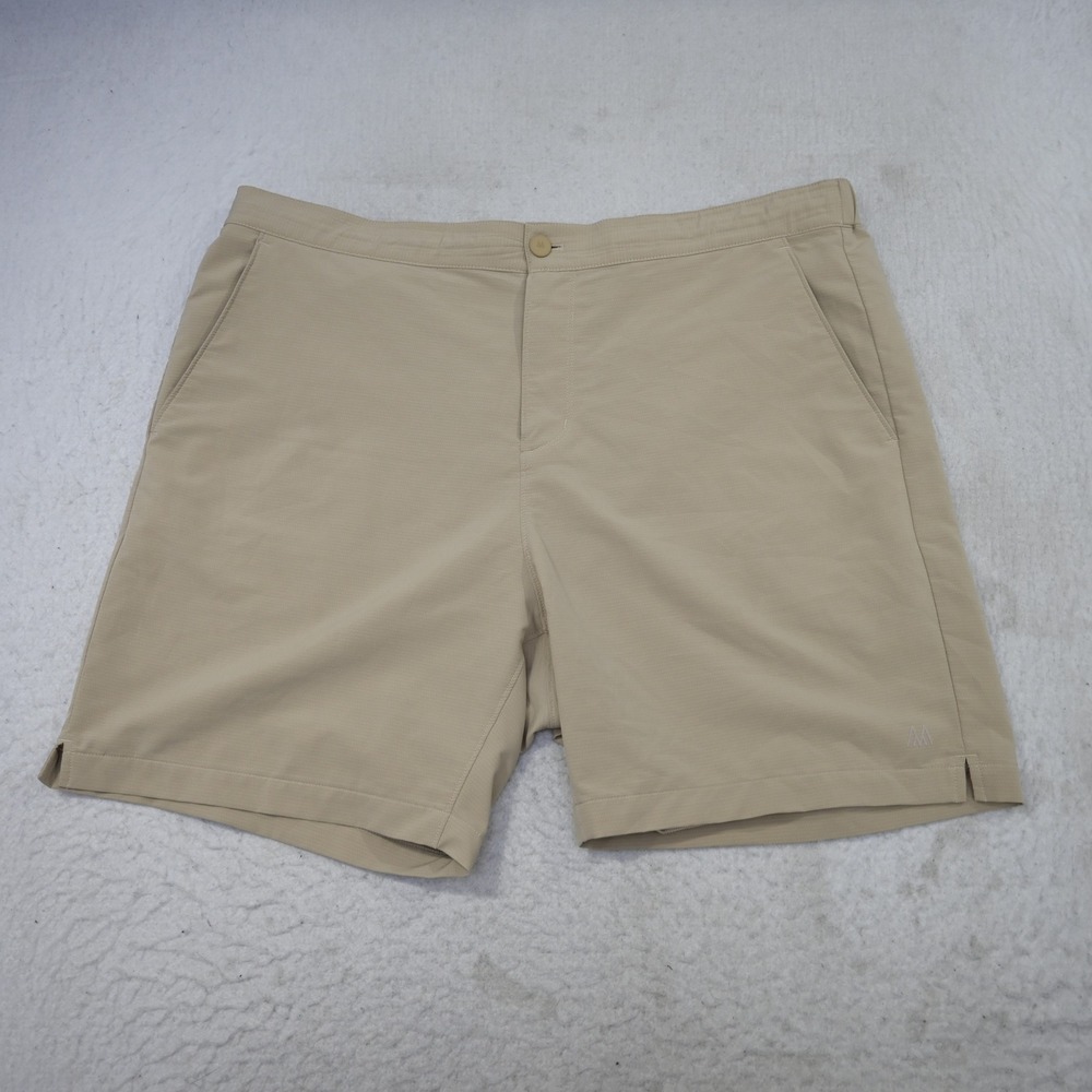 Mizzen+Main Deck Straight Golf Shorts Mens XXL Tan Khaki Stretch Drawstring